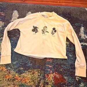 Botanical Print Kids Cream Shirt Love, fire (Nordstrom)